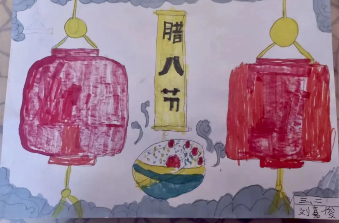 小学一年级关于腊八节的儿童画（4）
