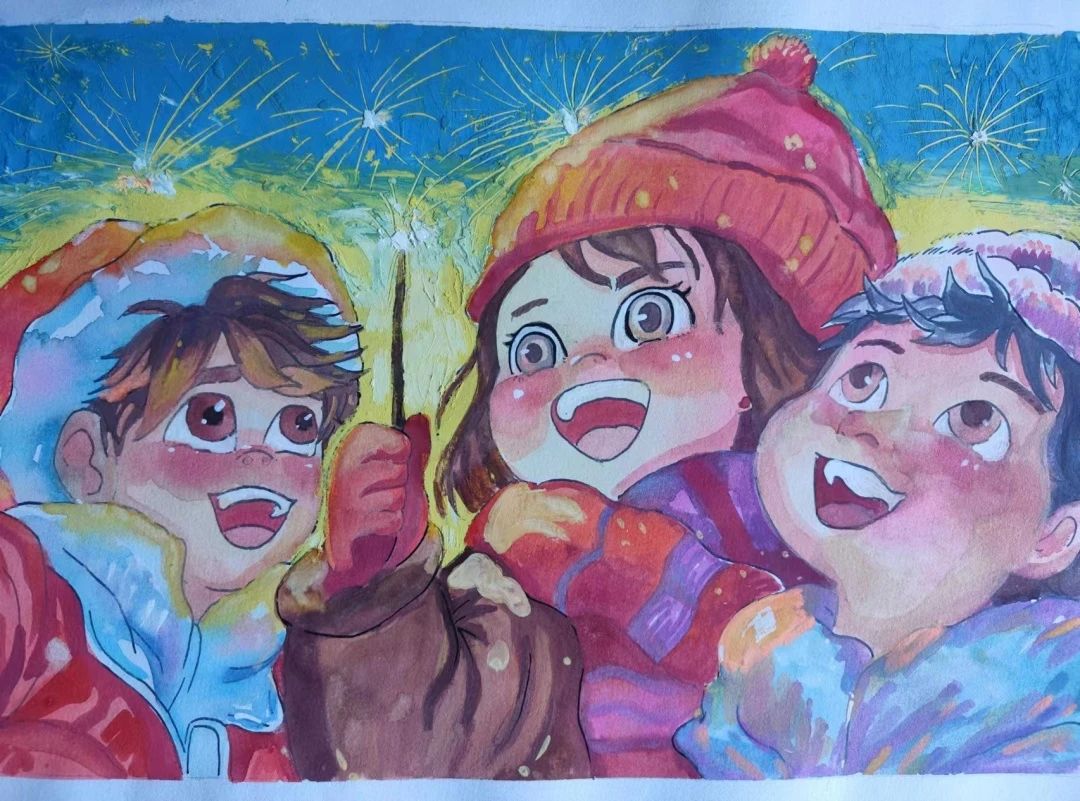 非常有艺术气息的2024龙年元旦节画画图片（6）