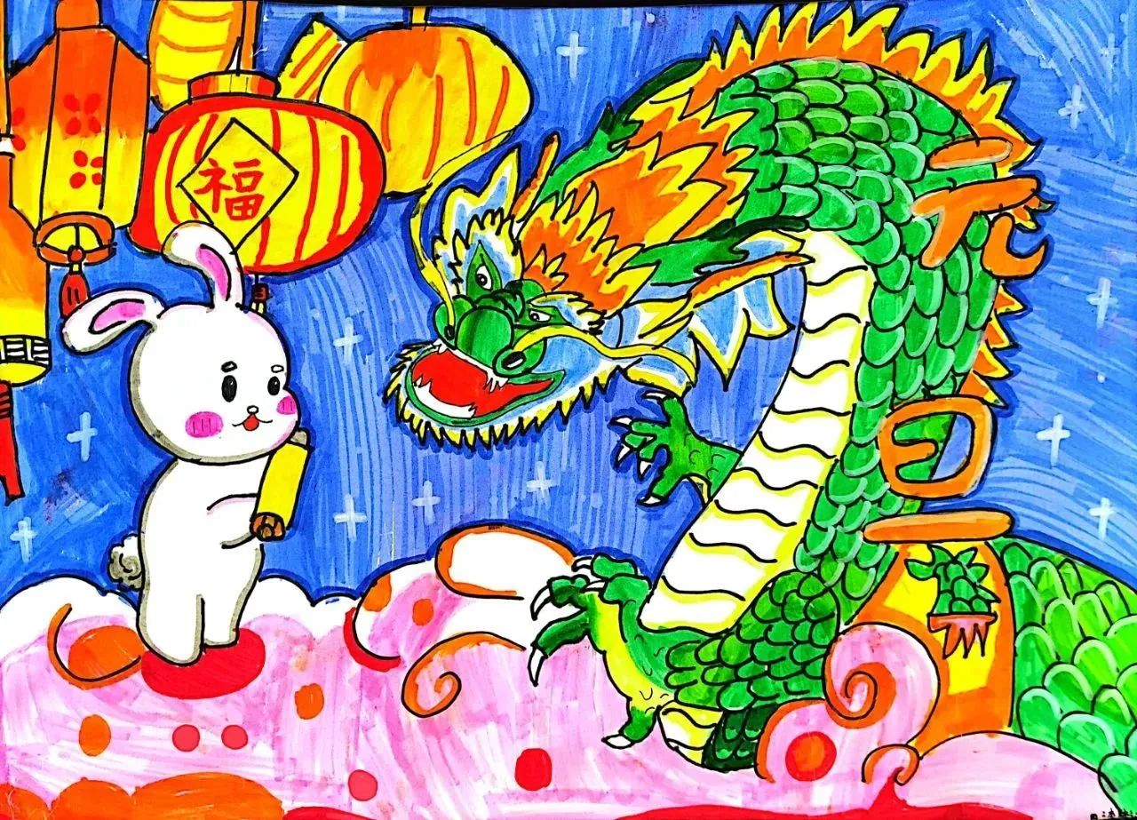 小学生2024新年绘画作品-第4张
