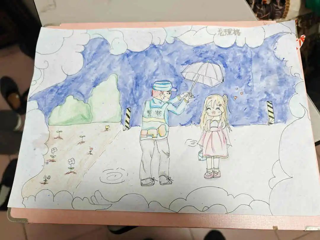 孩子们画笔下的警察蜀黍—警察节绘画（5）