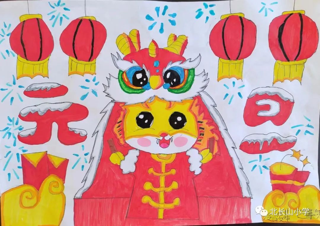 “喜迎新年 欢度春节”儿童画漂亮图片（11）
