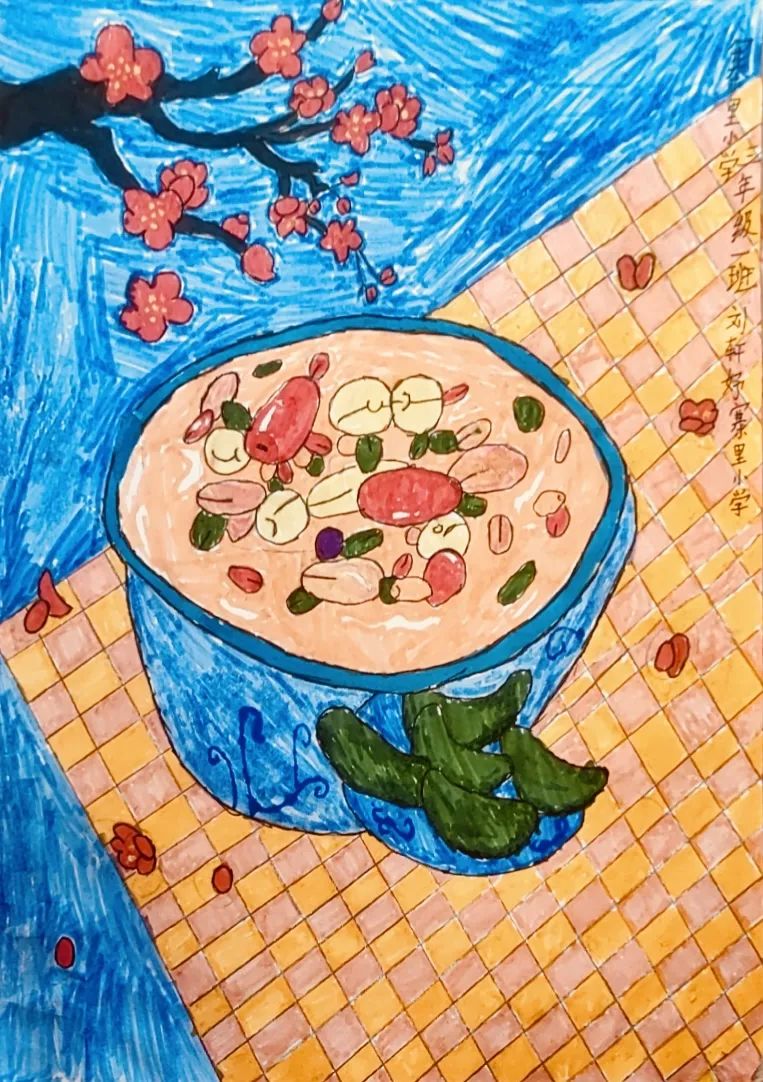 小学一年级关于腊八节的儿童画（2）