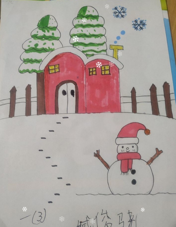 可爱的雪人儿童绘画图片大全（20）