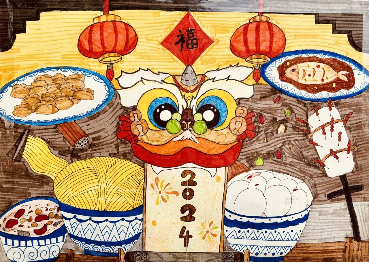 2024年龙年元旦主题绘画（12）