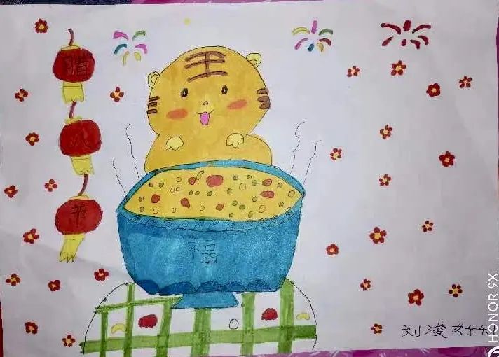 小学一年级关于腊八节的儿童画（9）