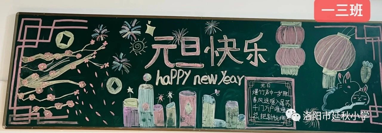 龙年元旦快乐黑板报（一年级）-第3张