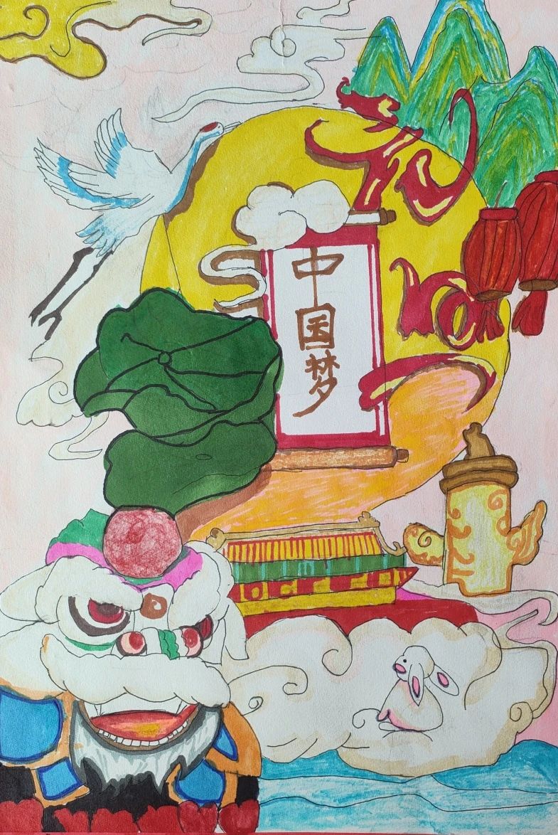 2024新年元旦快乐,龙年快乐画画图片作品-第3张