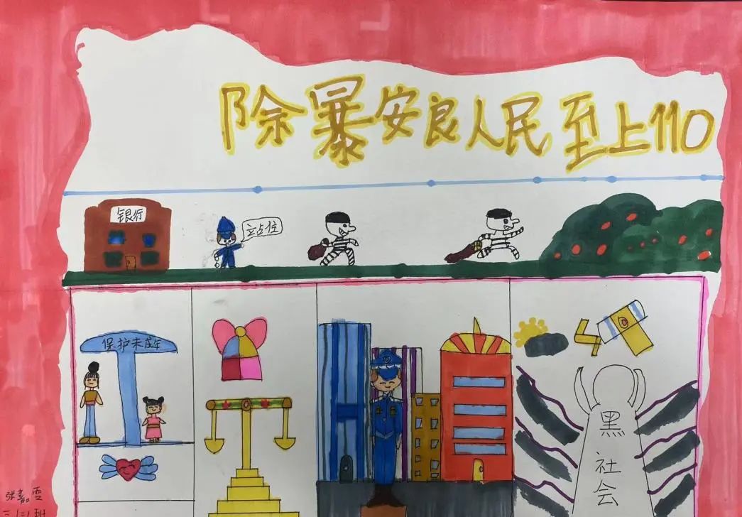 “致敬人民警察”儿童画参赛作品（10）