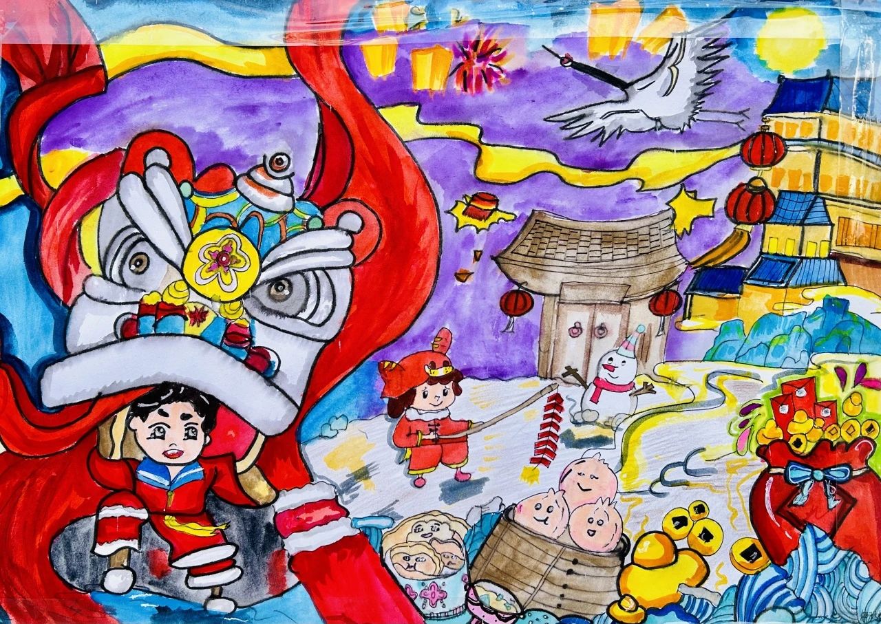 2024年龙年元旦主题绘画（1）