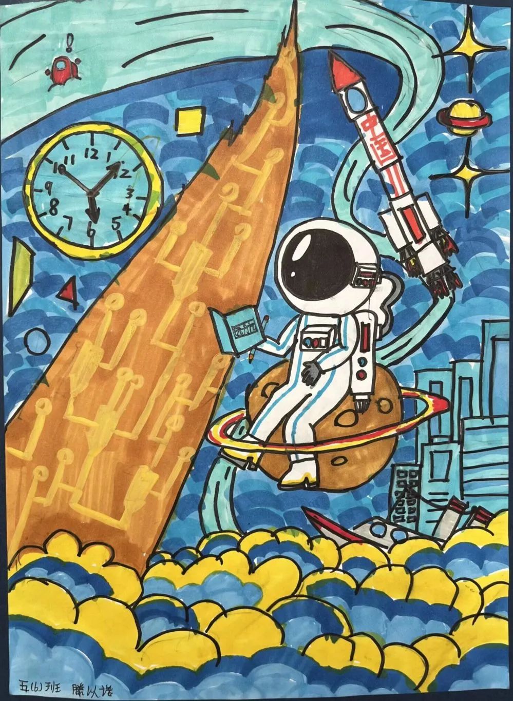 “喜乐龙年——童真里的无锡景色”画画图片（21）