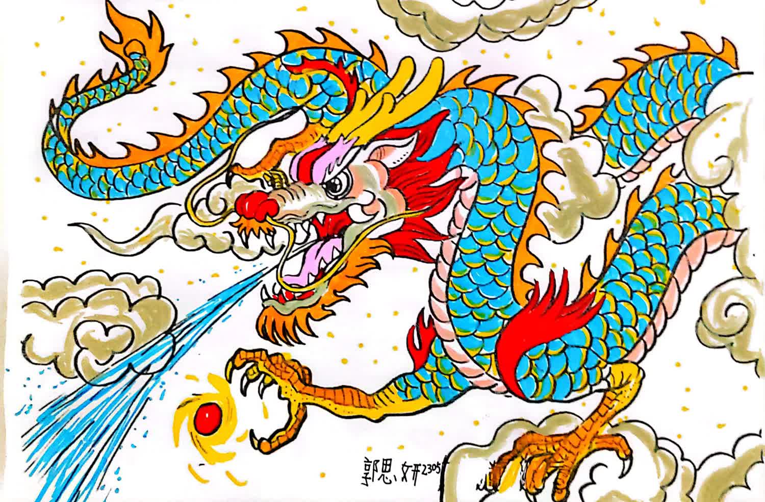 “你好 2024龙年春节快乐”新年主题少儿绘画（5）