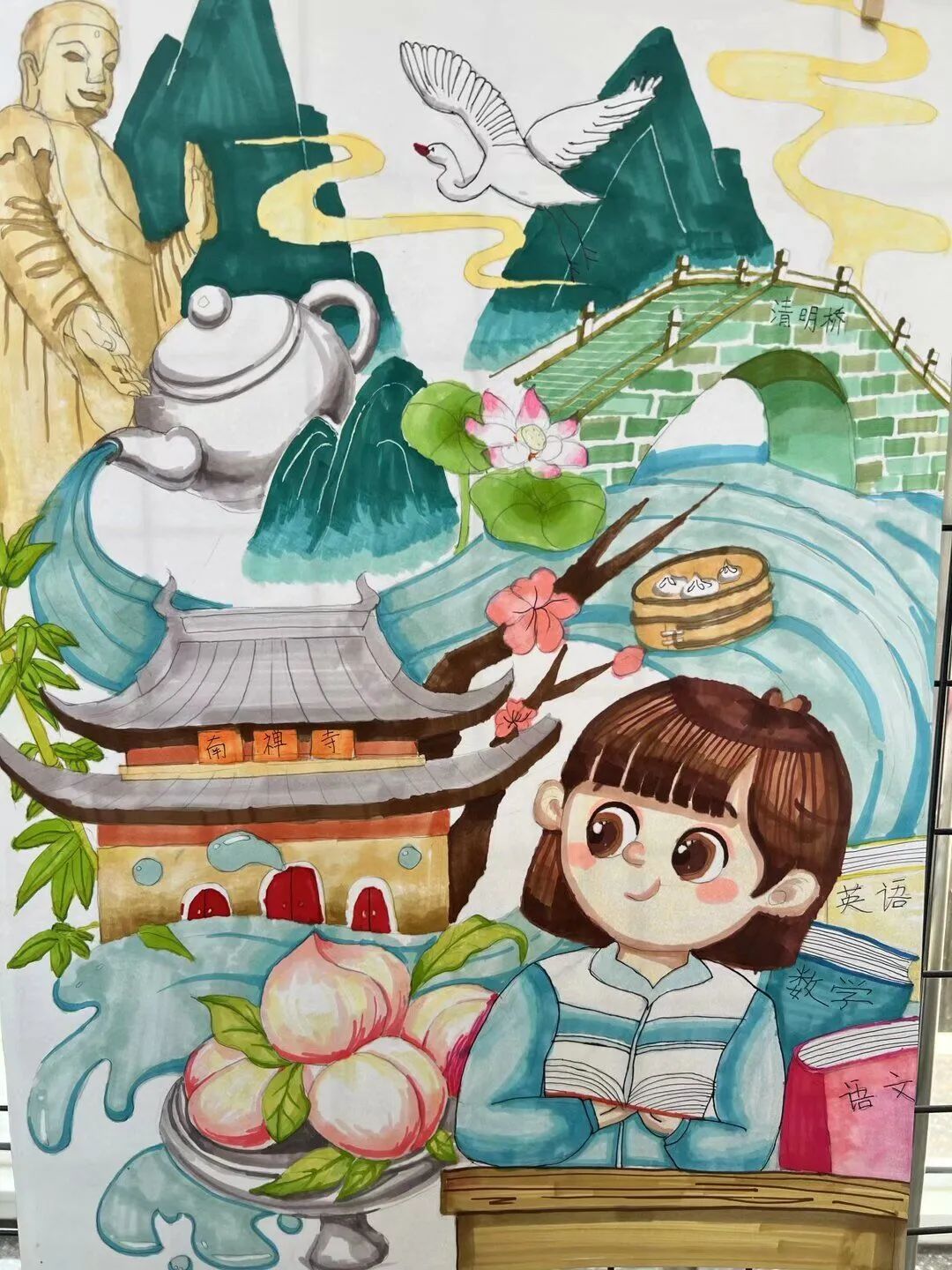 “喜乐龙年——童真里的无锡景色”画画图片（18）