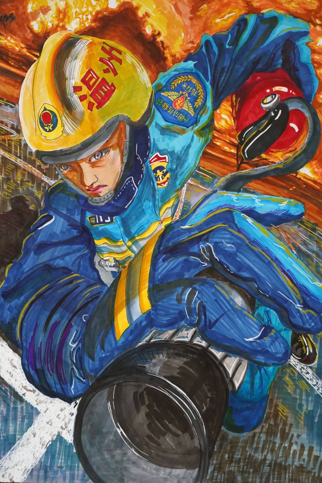 “烈火英雄 中国力量”消防安全儿童画作品-第5张