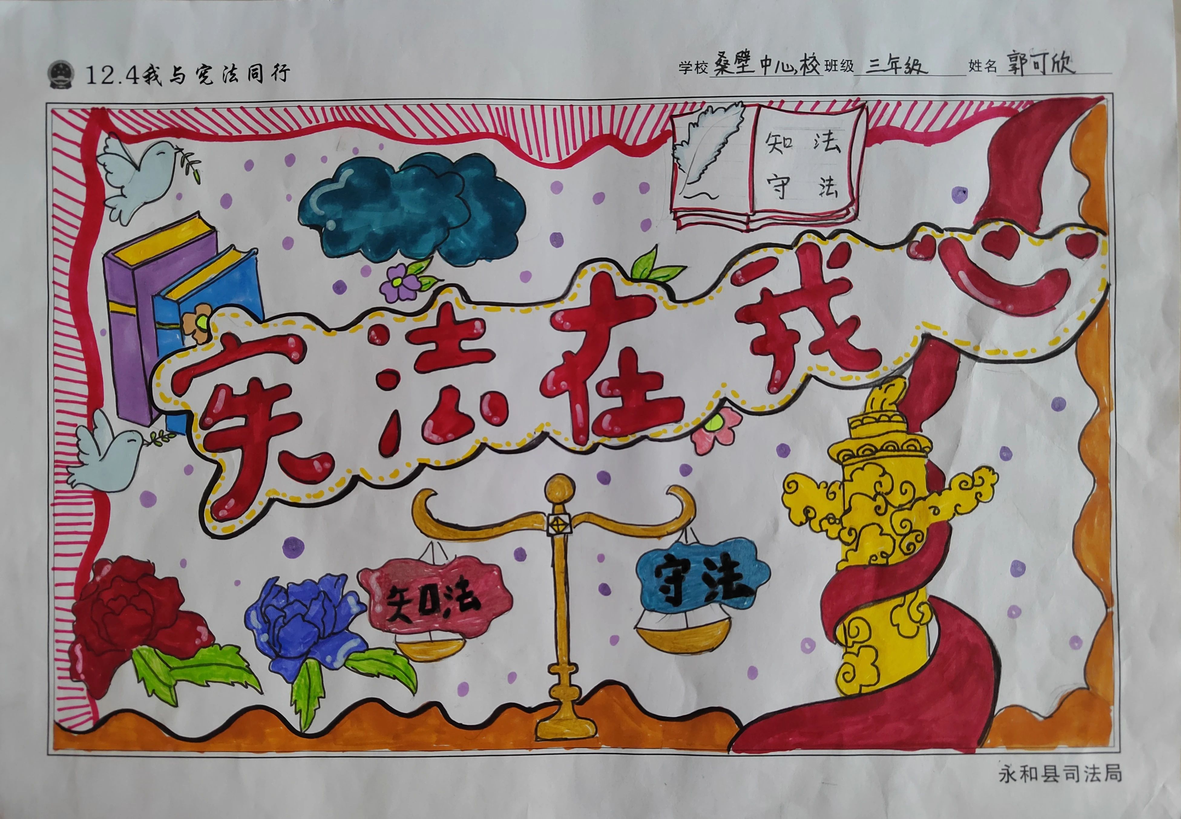 一组2023宪法伴我成长小学二等奖作品