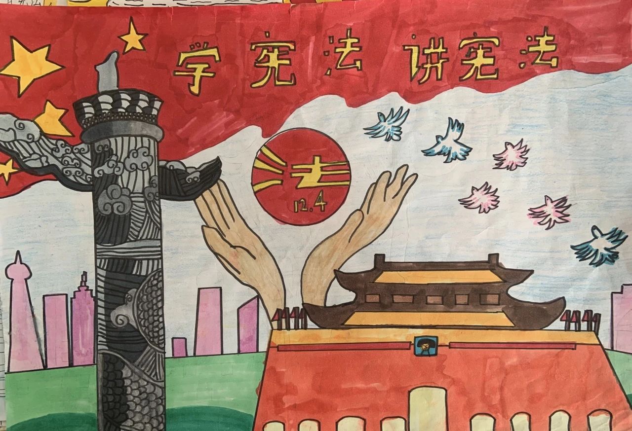 7张“法润童心 共护未来”法治绘画作品