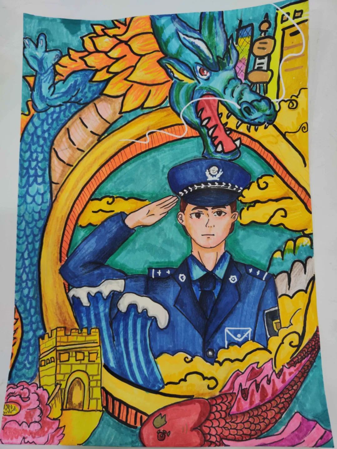 关于警察节的儿童绘画图片（18）