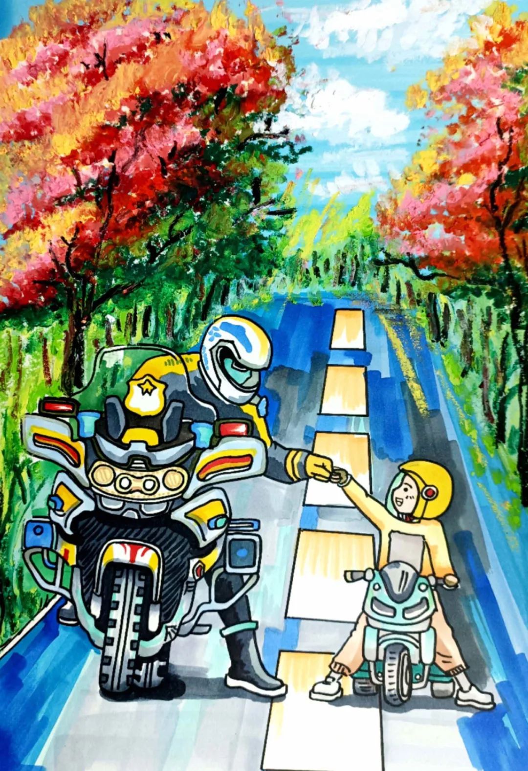 关于警察节的儿童绘画图片（22）