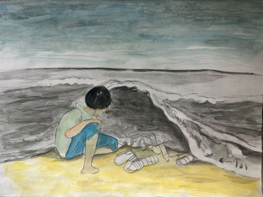 “保护海洋水 共育生态美”环保主题儿童画画（9）