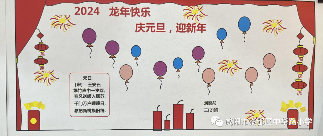 “庆元旦 迎新年 龙年快乐”儿童画-第1张