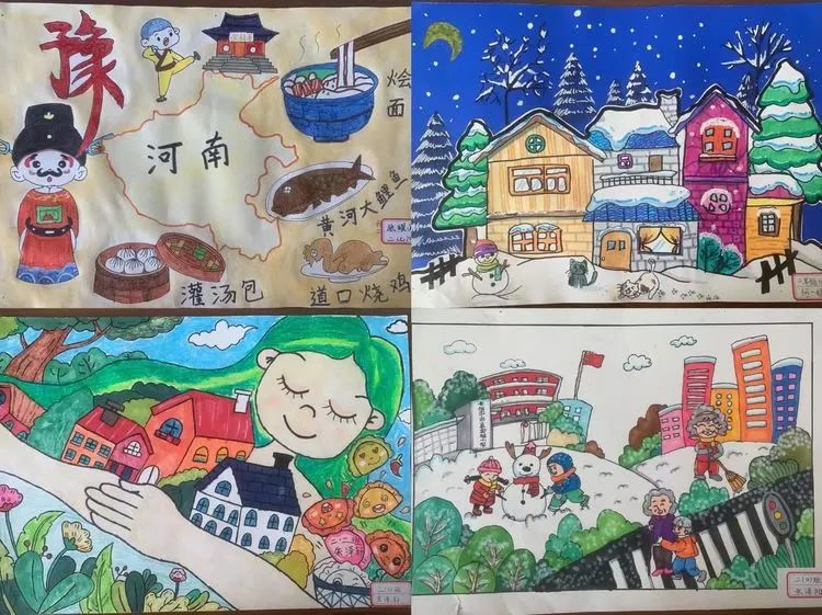 “我美丽的家乡”儿童画作品图片大全 -第2张