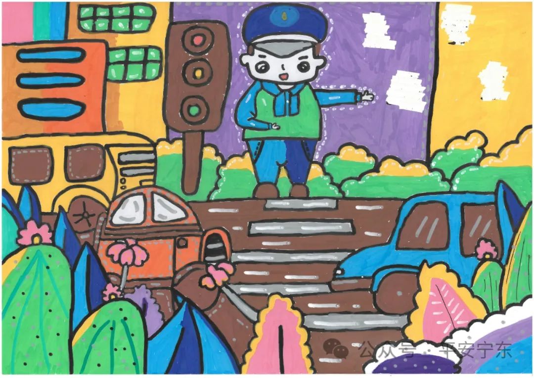 孩子们画笔下的警察绘画作品（3）