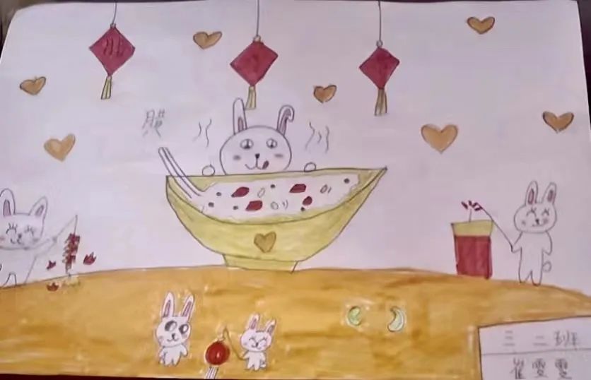 小学一年级关于腊八节的儿童画（3）