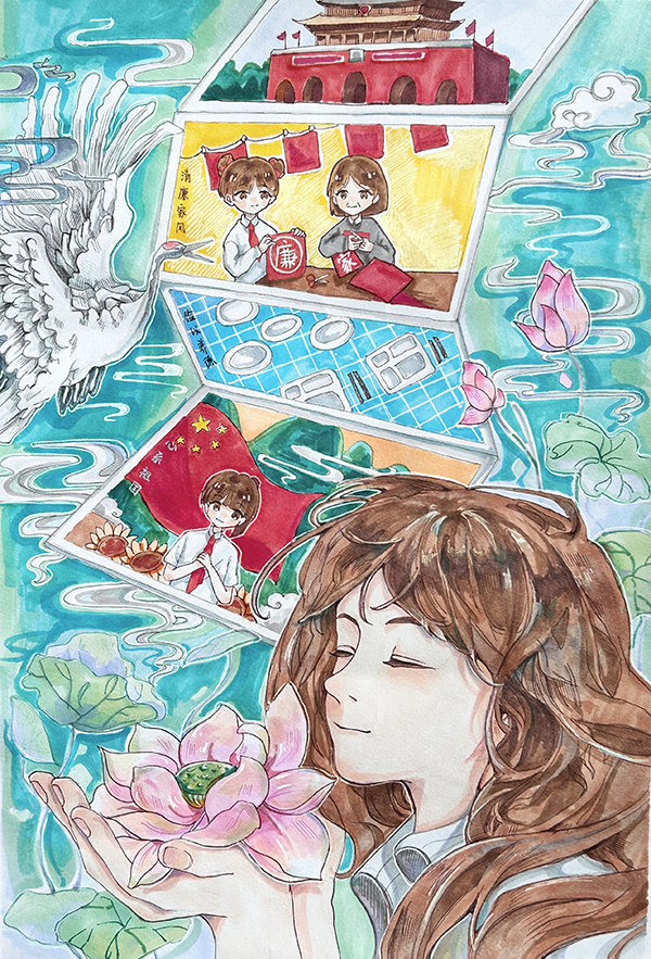“童心绘清廉 清风伴成长”儿童绘画作品-第6张