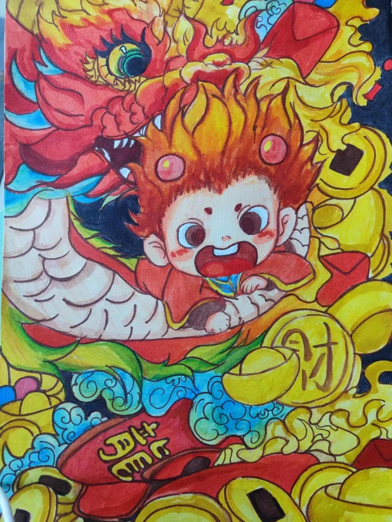 非常有艺术气息的2024龙年元旦节画画图片（4）