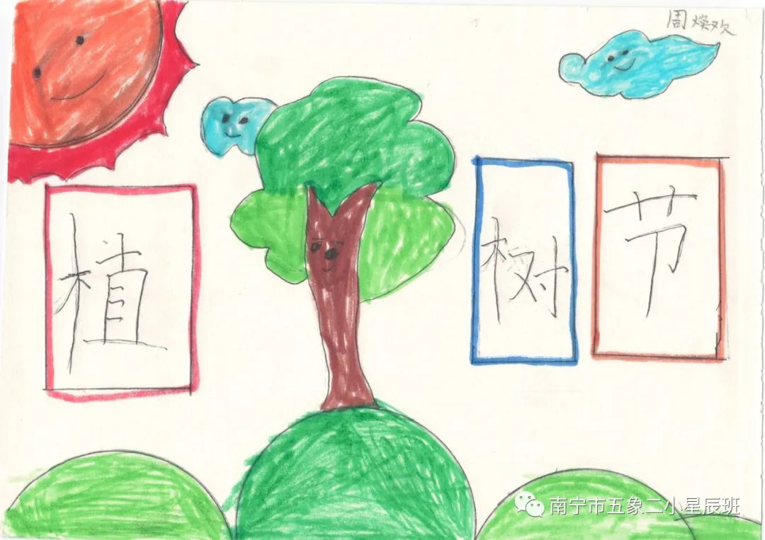 以植树节为主题的儿童绘画（幼儿园）
