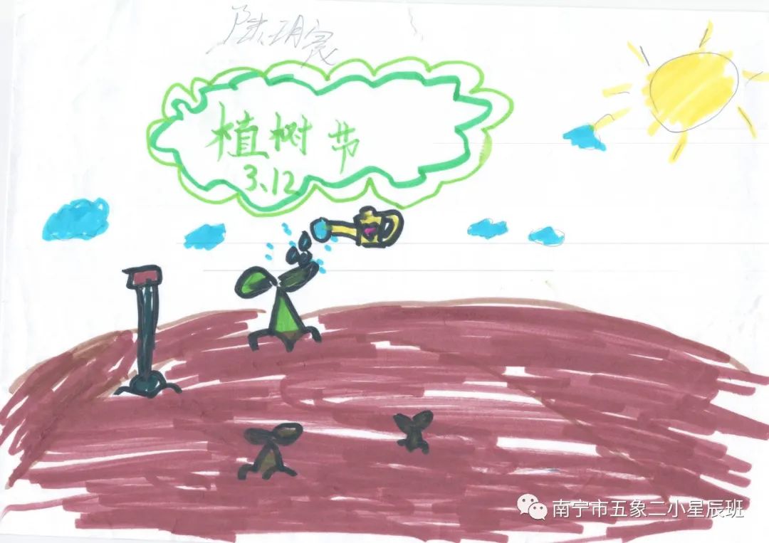 植树节儿童绘画非常简单