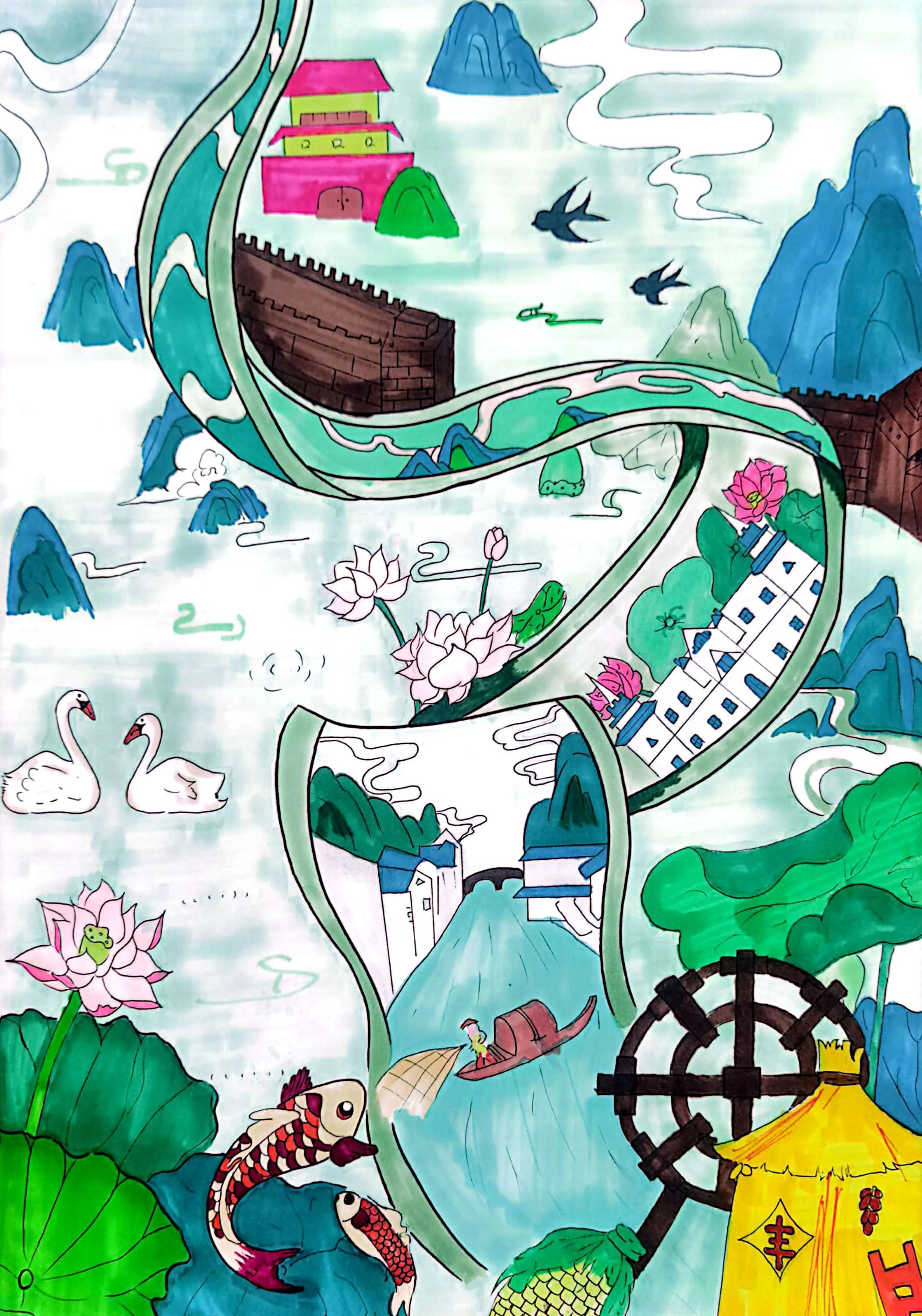  “绿水青山 最美河湖”儿童绘画优秀作品