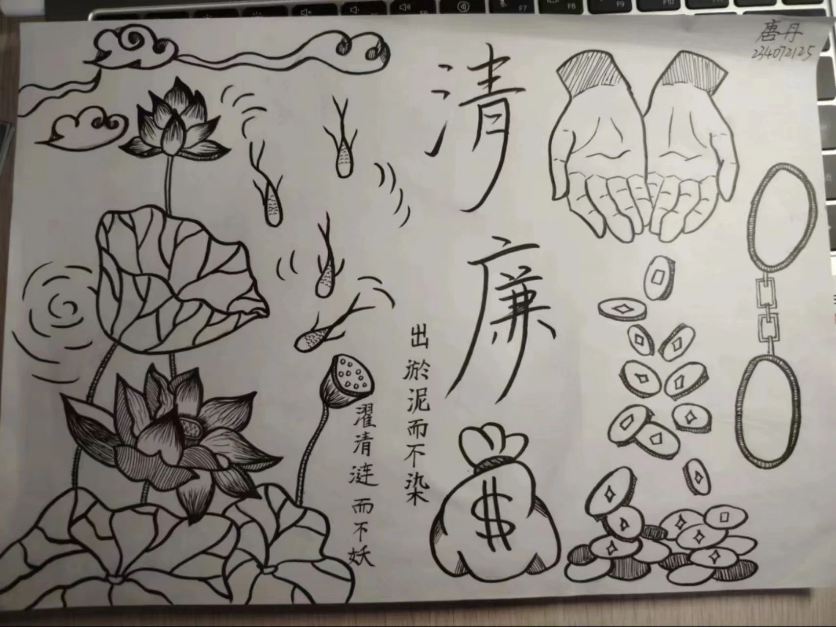 廉洁文化主题儿童绘画图片
