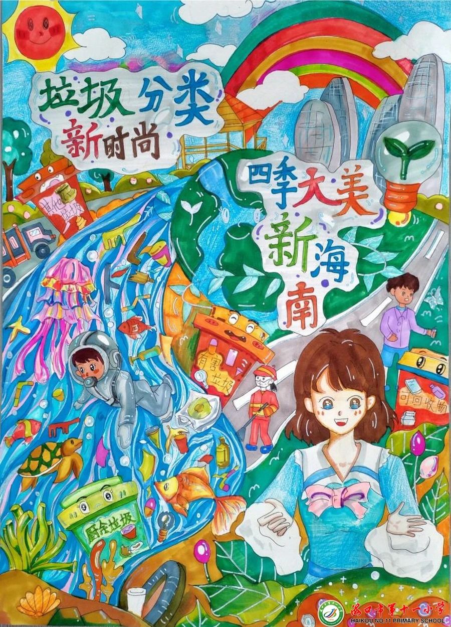 “垃圾分类新时尚 四季大美新海南”主题画