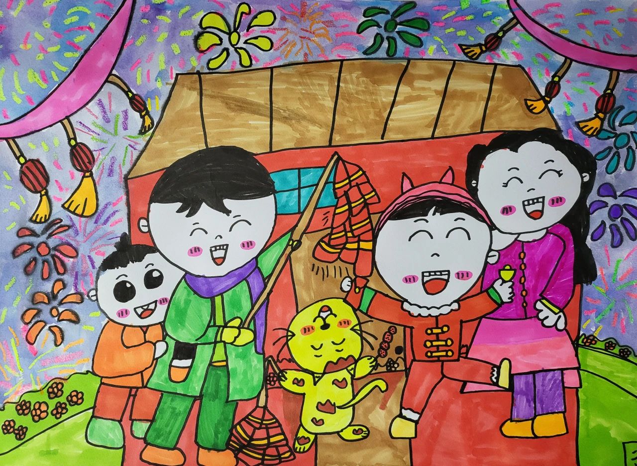 “欢喜过大年”春节主题绘画