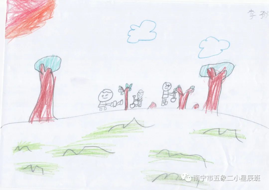 幼儿园小朋友植树节画画
