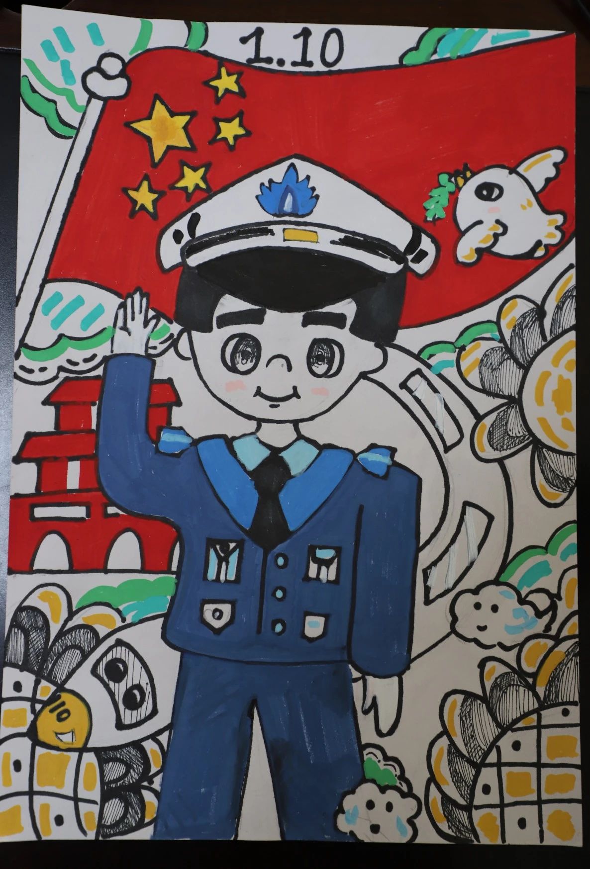 守护平安儿童画