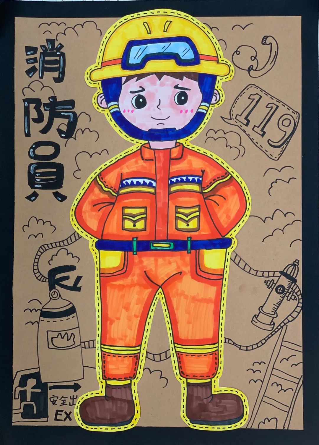 《我是小小消防员》儿童画优秀作品（精选）