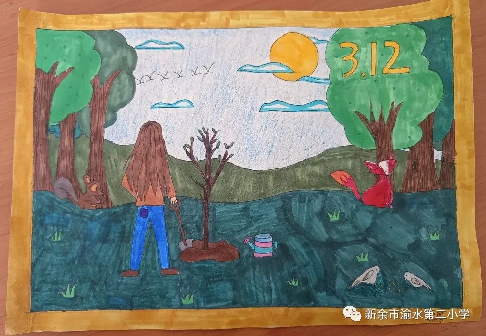 与植树节有关的绘画作品