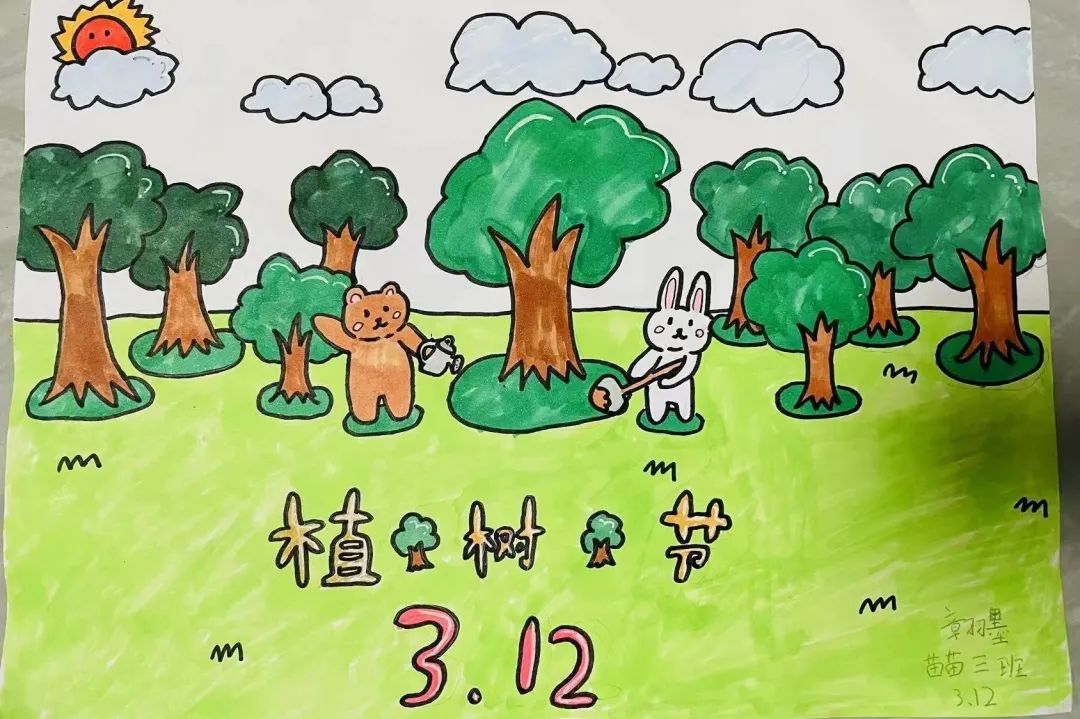 幼儿园植树节主题儿童画优秀作品