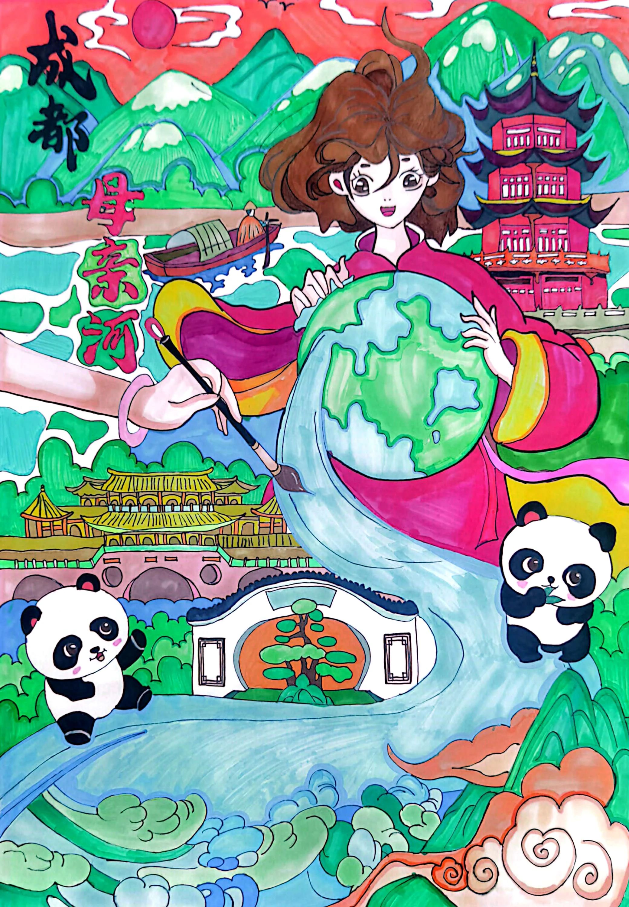 成都“水美乡村 幸福河湖”主题绘画