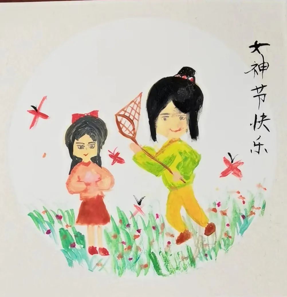 我和妈妈在一起儿童画作品欣赏