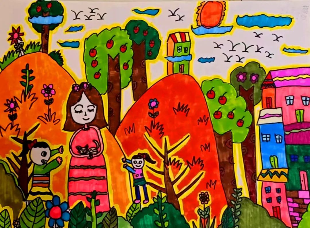 关于三八妇女节的儿童绘画作品-第5张