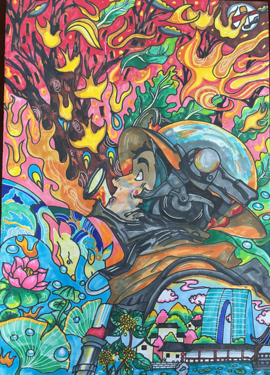 “保护森林 爱护家园”的儿童绘画-第3张