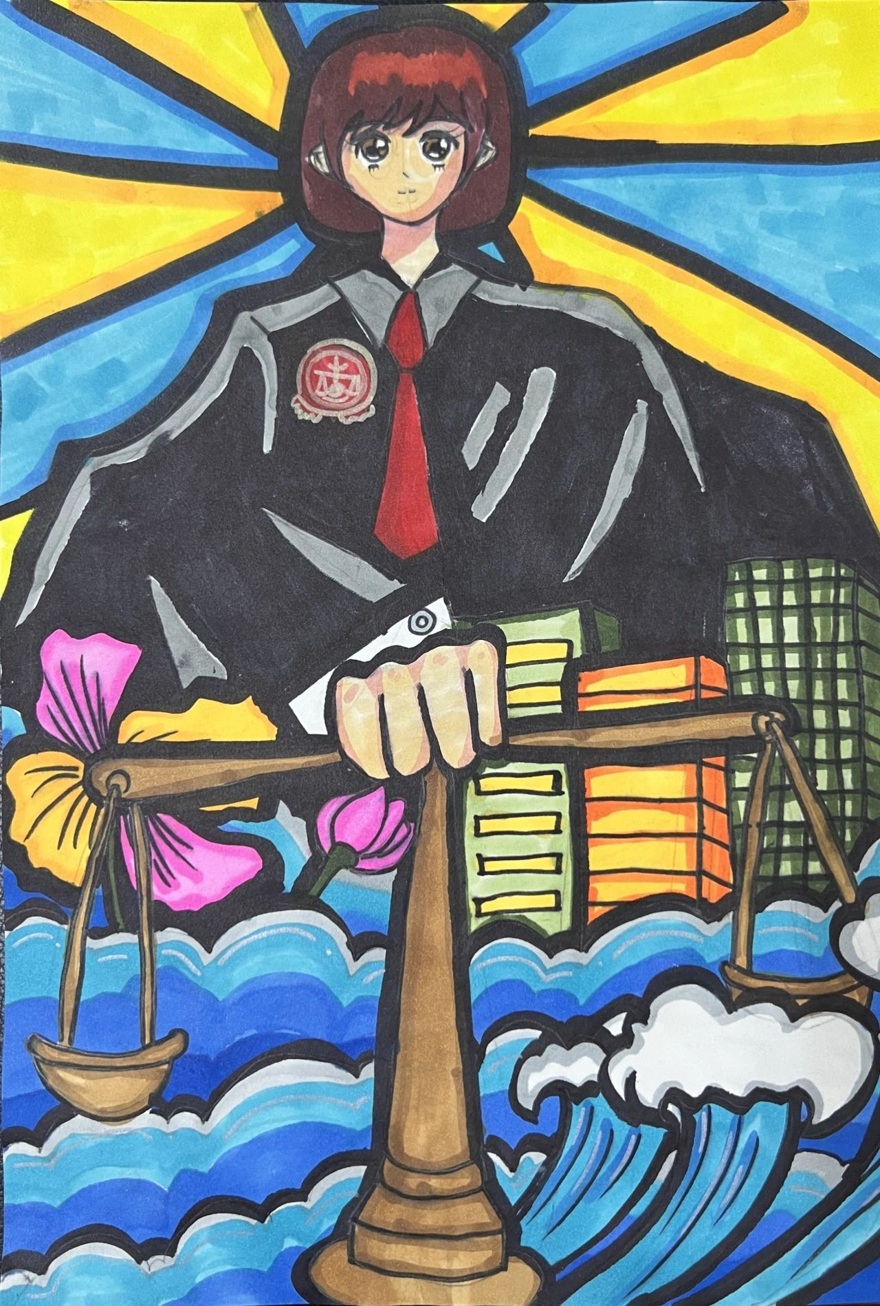 “法治中国 宪法至上”优秀绘画作品展示