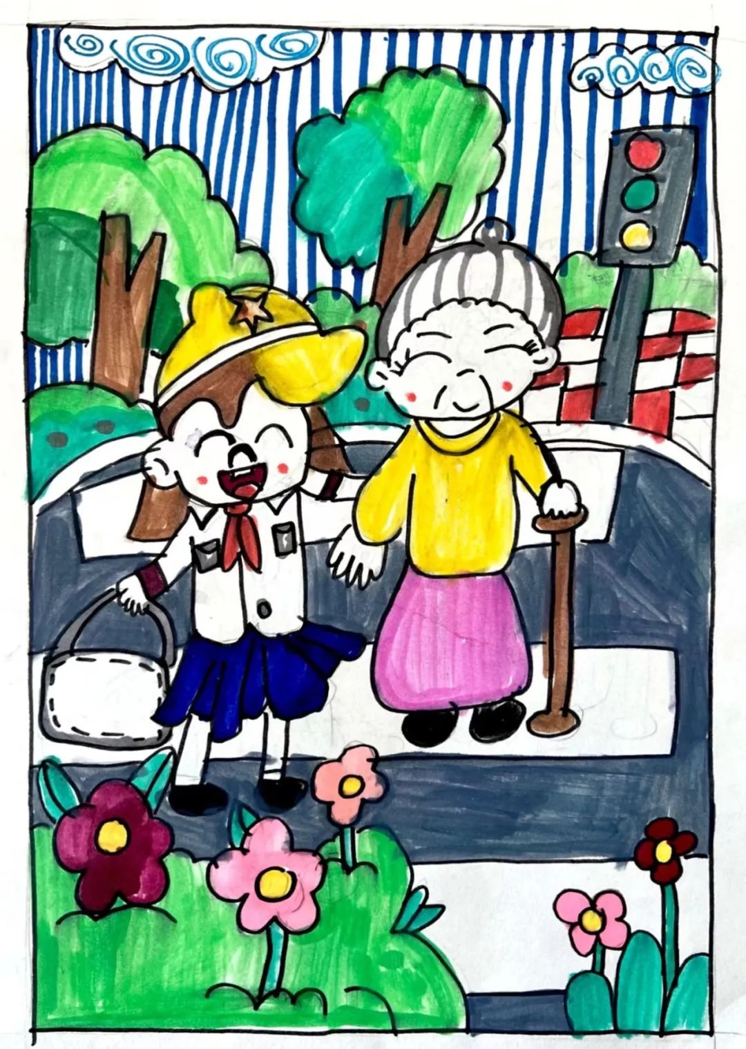 “我身边的雷锋精神”儿童画作品