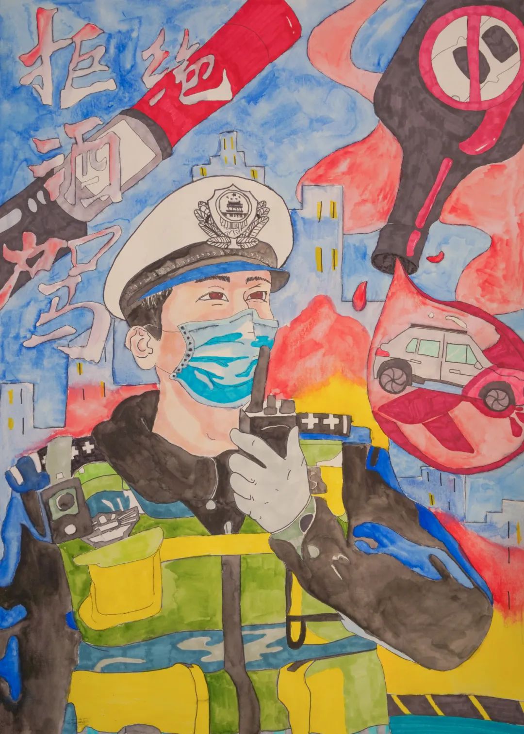 萌娃绘画心中最美警察-第3张