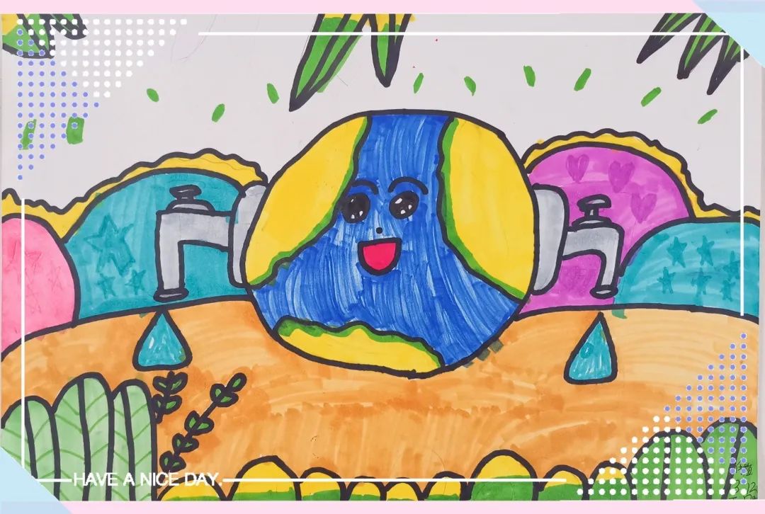 节约用水创意儿童画