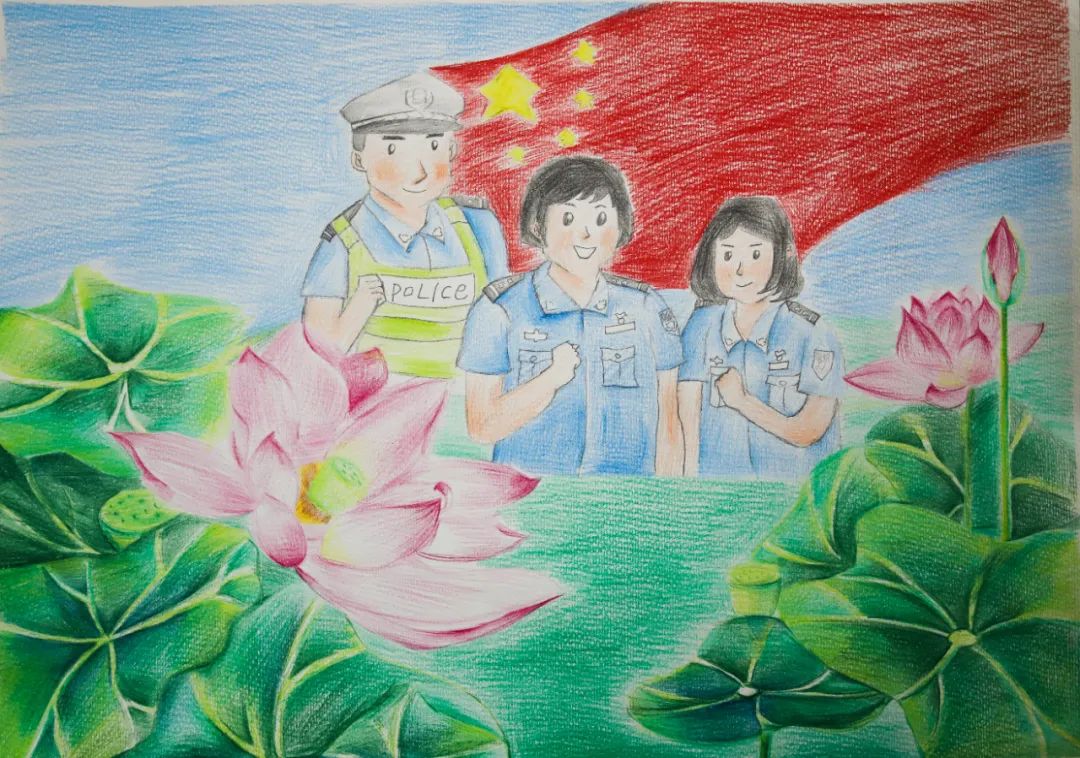 “忠诚卫士 正义使者”警察节儿童绘画-第3张