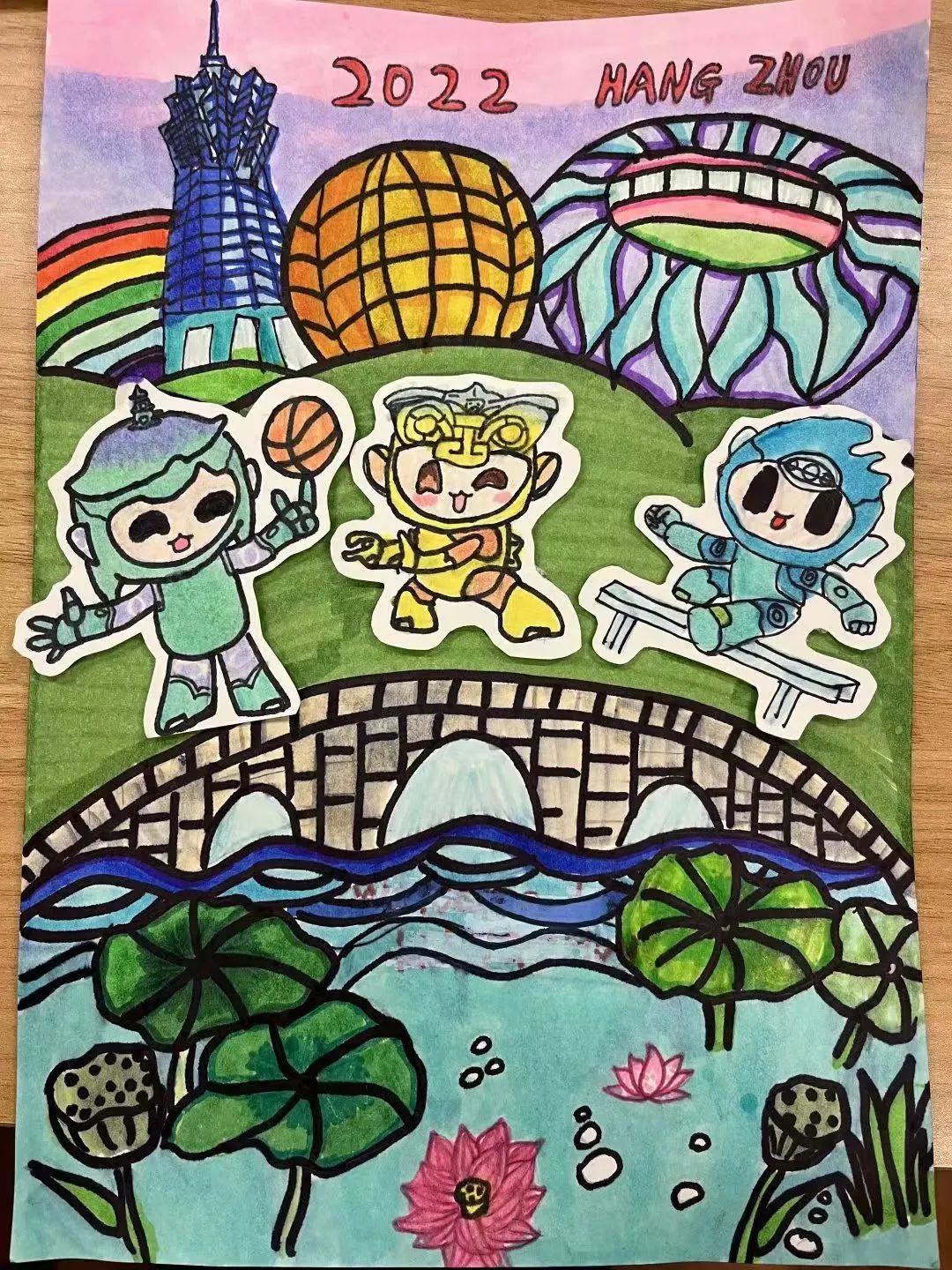 幼儿绘画大赛作品《心相融，共成长》