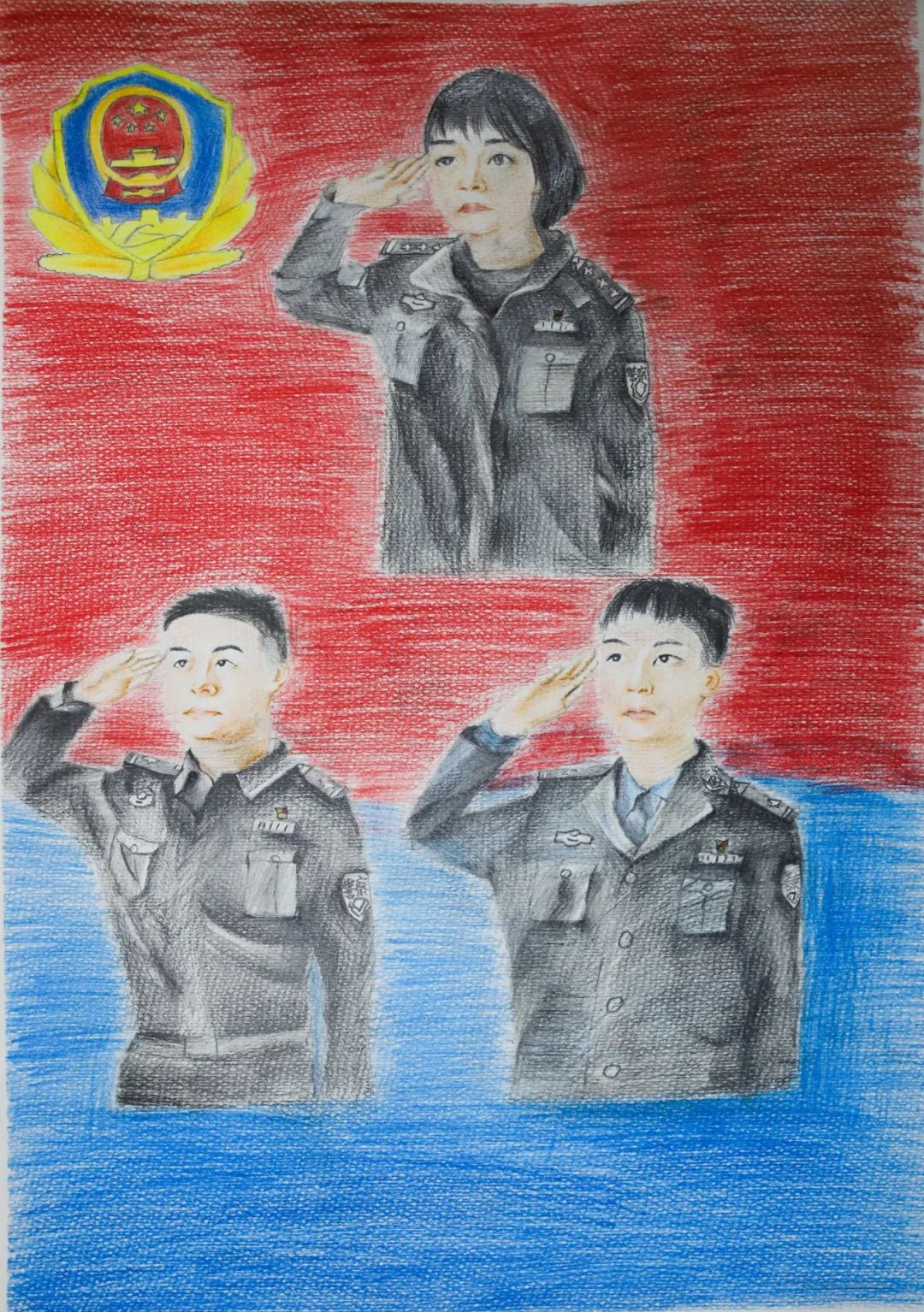 “忠诚卫士 正义使者”警察节儿童绘画-第4张